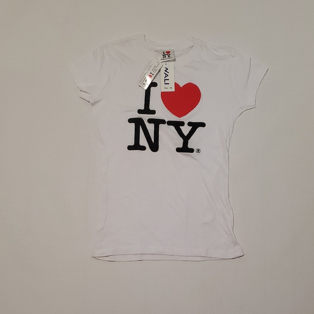 NWT Official "I Love NY" Classic White Fitted T-Shirt